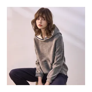 【Diffa】淺灰連帽針織衫-女
