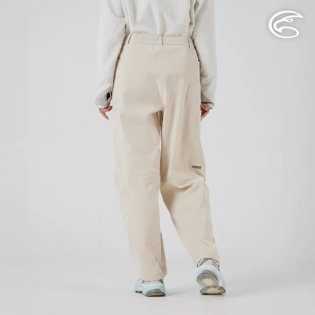 【ADISI】女燈芯絨超撥快乾繭型褲 AP2521070 白堊卡(超撥水 防潑水 環保紗 保暖長褲)