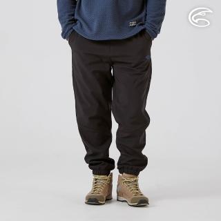 【ADISI】男Softshell透氣修身保暖束口褲 AP2521085 正黑色(刷毛 搖粒絨 防潑水 保暖長褲)