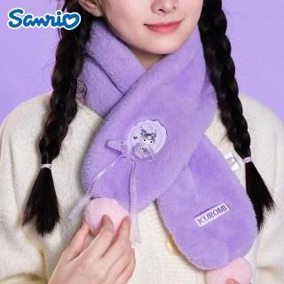 【SANRIO 三麗鷗】正版三麗鷗蝴蝶結系列兒童毛絨圍巾圍脖(酷洛米/大耳狗/美樂蒂/Hello Kitty)