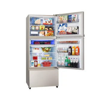 【SAMPO 聲寶】605公升一級星美滿極光鈦旗艦變頻系列玻璃三門冰箱(SR-F61GDV-Y8)