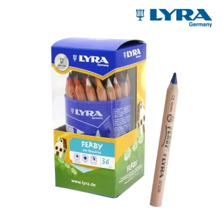 【LYRA】三角原木色鉛筆12cm-36支入(筆筒裝 彩色鉛筆 三角色鉛筆 著色筆)