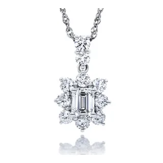 【Vividventure 亞帝芬奇】鉑金+18K鍊 GIA 1克拉 FVS2 天然鑽石 真鑽 項鍊 華麗典雅