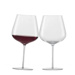【ZWIESEL GLAS】ZWIESEL GLAS Vervino 類手工勃根地紅酒杯955ml 二入組(紅酒杯/類手工杯/品酒杯)