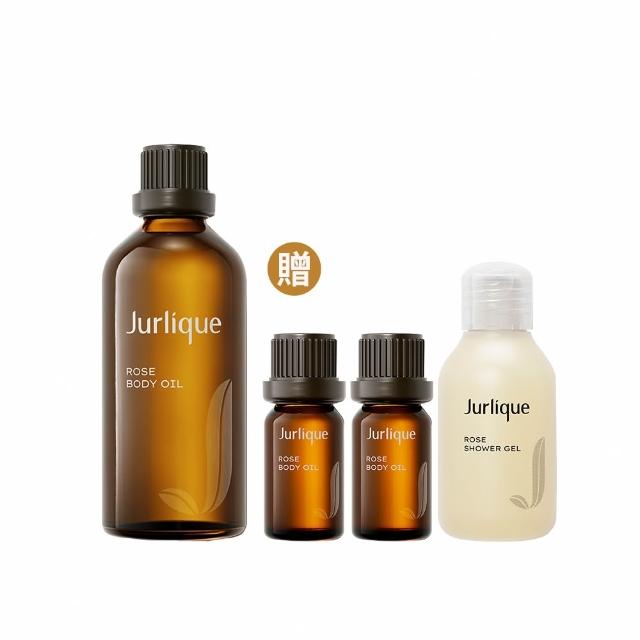 【Jurlique 茱莉蔻】官方直營 玫瑰按摩油加量組(玫瑰按摩油100ml+玫瑰按摩油10mlx2)