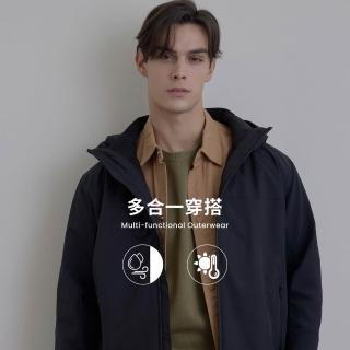 【GIORDANO 佐丹奴】男裝高機能三合一外套-兩件式 Urban Outdoor系列(09 標誌黑)