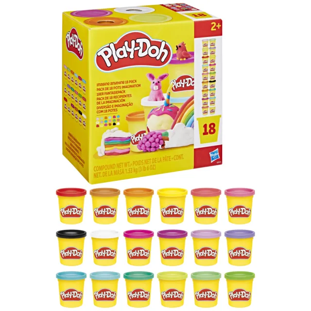 【PLAYDOH 培樂多】MOMO獨家黏土系列(創意無限18色黏土組)