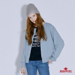 【BRAPPERS】女款 簡約壓釦圓領外套(藍)