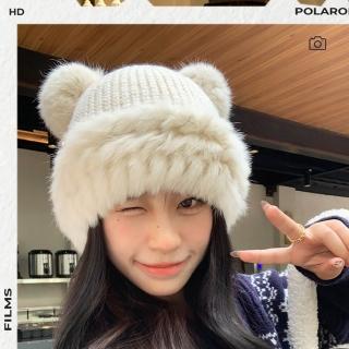 【HaNA 梨花】把冬天的可愛戴在頭上 毛茸茸治癒系小熊毛帽(毛帽 小熊 秋冬 毛茸茸)
