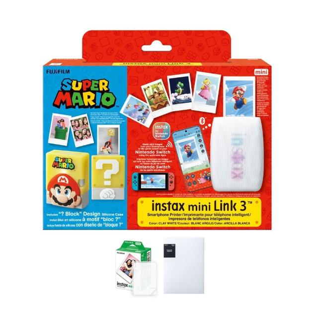 【FUJIFILM 富士】instax mini Link3×超級瑪利歐聯名款 印相機 原廠公司貨(贈20張底片原廠相冊組合)