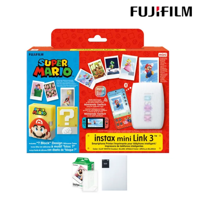 【FUJIFILM 富士】instax mini Link3 超級瑪利歐特別版 印相機 原廠公司貨(贈20張底片原廠相冊組合)
