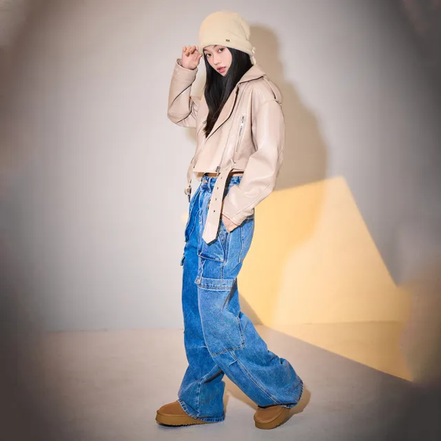 【MAJOR MADE】多口袋牛仔工裝褲(女裝長褲/休閒褲/牛仔褲)