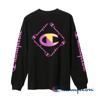 【Champion】官方直營 男款-純棉印花LOGO長袖TEE-黑色(C3-R402-090 日規)