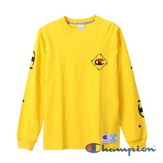 【Champion】官方直營 男款-AS印花LOGO長袖TEE-黃色(C3-R402-740)