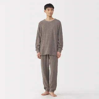 【MUJI 無印良品】男柔滑針織刷毛長袖家居睡衣(深灰/煙燻藍/暗藍/灰棕)