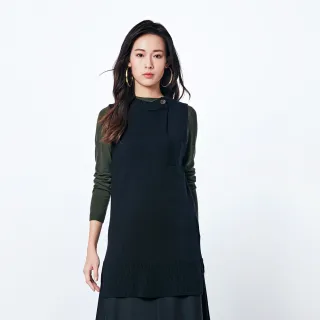 【KeyWear 奇威名品】經典修身小高領針織背心(共2色)