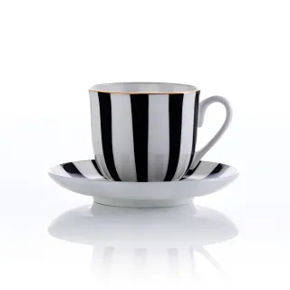 【TWG Tea】漾彩午茶杯組 Tea for Two Teacup & Saucer in Black(陶瓷/純黑 160ml)