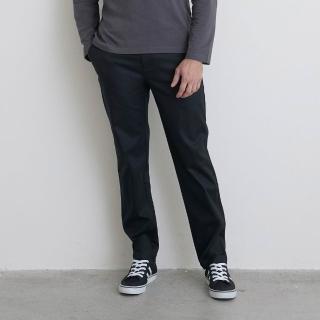【GIORDANO 佐丹奴】男裝高彈力天絲直筒卡其褲(09 標誌黑)