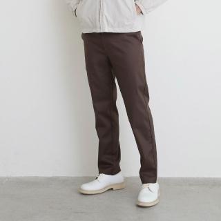 【GIORDANO 佐丹奴】男裝高彈力天絲直筒卡其褲(45 深咖棕)