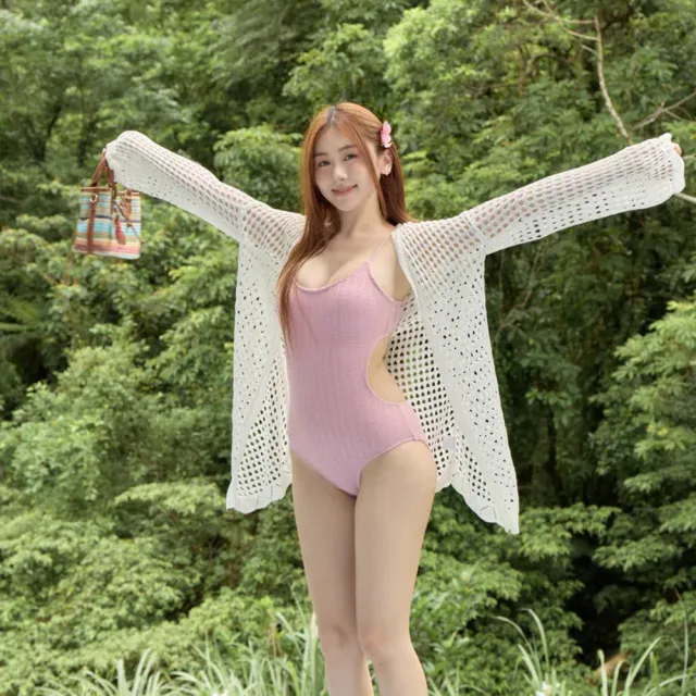 【SeasonsBikini】針織簍空長袖罩衫外套-325(遮陽罩衫小外套)