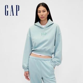 【GAP】女裝 Logo印花帽T-淺藍色(841725)