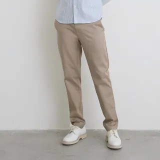 【GIORDANO 佐丹奴】男裝高彈力天絲直筒卡其褲(44 昆布褐)