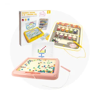 【888ezgo】雙面磁力棒馬賽克拼圖+走珠迷宮（數學/顏色/耐心/密閉棋盤好收納/老人小孩手眼協調）