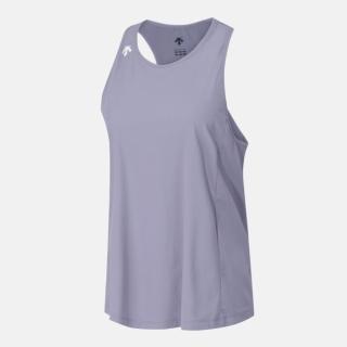 【DESCENTE】運動背心 女 慢跑 WOMENS RUNNING COOL SLEEVELESS 紫 SQ322RST72-PUPL