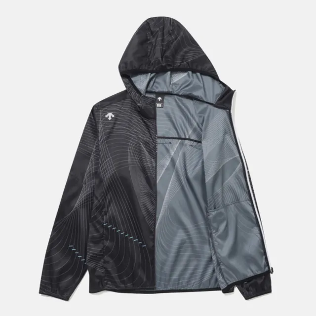 【DESCENTE】外套 男 運動連帽外套 快排 FLIGHT RUNNING JACKET 黑 SQ313RWB77-PBLK