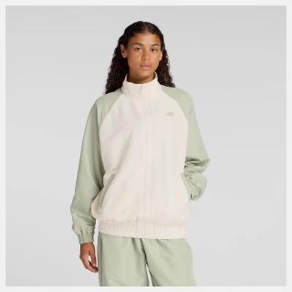 【NEW BALANCE】NB 外套 女 運動立領外套 美規 綠白 WJ53517GAS(S2318)