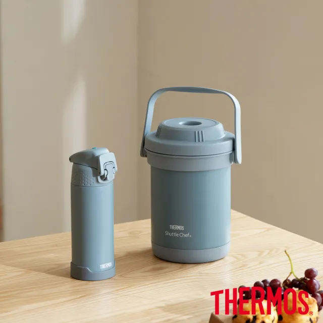 【THERMOS 膳魔師】冰川藍不鏽鋼真空燜燒提鍋1800ml(TCRA-1801-NEBL)
