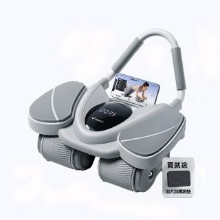 【SuperFitness】第十代四輪健腹輪(液晶觸控大四輪 雙肘撐 自動回彈)