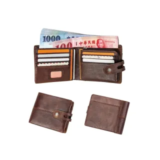 【玩皮工坊】RFID頭層牛皮復古男士短夾 LH765 男士短夾(兩色可選)