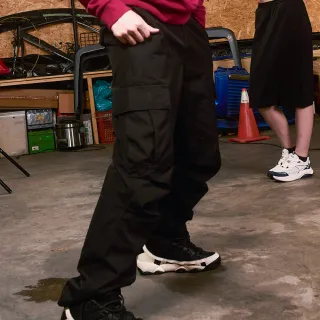 【FILA官方直營】男款 #復古飛馳 純棉休閒長褲-黑(1PNZ-5416-BK_253)