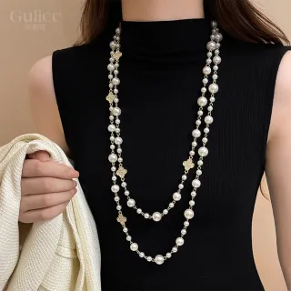 【Gulicc】輕奢優雅毛衣鍊 小香風長項鍊(新年 情人節 生日 鎖骨鍊 項鍊 飾品 禮物)