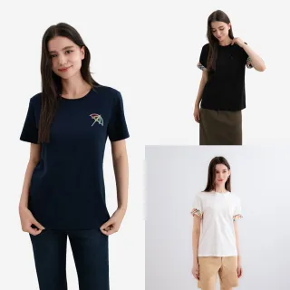 【Arnold Palmer 雨傘】女裝-經典刺繡/印花LOGO短袖T(多款多色)