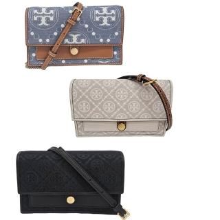 【TORY BURCH】TB T Monogram 專櫃款 風琴包 肩背包 WOC 丹寧藍/(贈原廠防塵袋紙袋送禮)