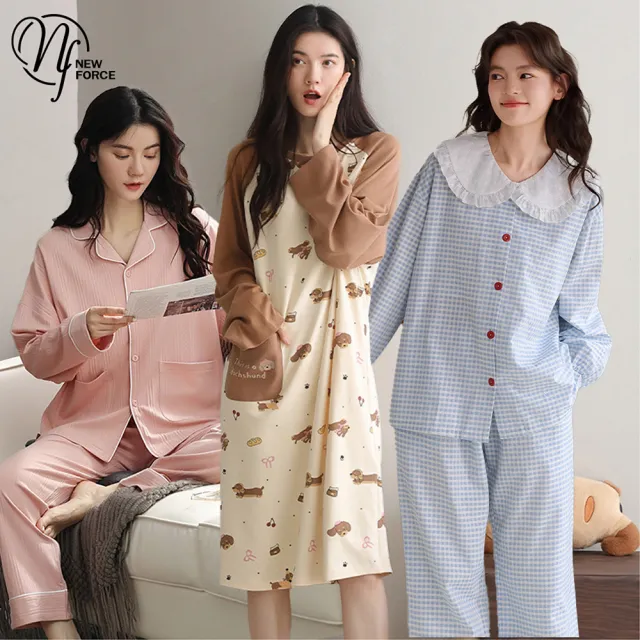 【NEW FORCE】暖系俏皮長袖居家睡衣-多款可選(長袖睡衣/居家服/女睡衣/保暖睡衣/可愛睡衣)