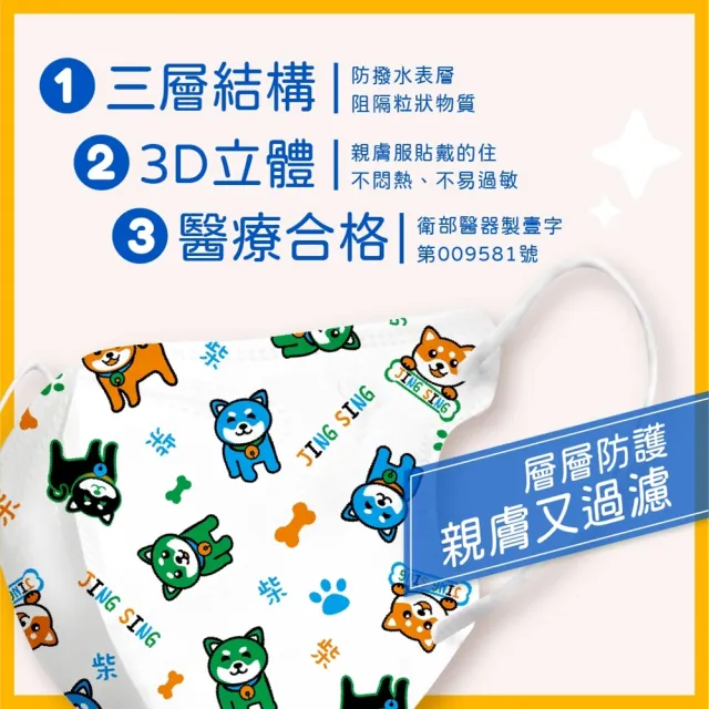 【淨新】2-5歲幼幼3D細繩立體醫療用口罩(2-5歲多款 50入/盒 3D細繩 口罩國家隊)