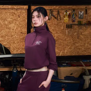 【FILA官方直營】女長袖半門襟T恤-深紫(5TEZ-5466-DP)