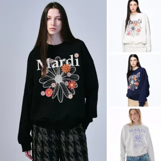 【MARDI MERCREDI】印花大學TEE 多色 經典小雛菊 繽紛 鑲飾 SWEATSHIRT FLOWERMARDI/EMBELLISHED