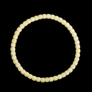 【正佳珠寶】蜜蠟琥珀 頂級白花蜜 蘋果直切珠 4x4mm 蜜蠟手珠