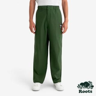 【Roots】Roots男裝-ROOTS HERITAGE WOVEN 長褲(苔癬綠)