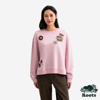【Roots】Roots女裝- HERITAGE PATCHES 圓領上衣(櫻花粉)