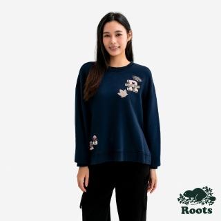 【Roots】Roots女裝- HERITAGE PATCHES 圓領上衣(深藍色)
