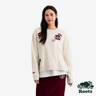 【Roots】Roots女裝- HERITAGE PATCHES 圓領上衣(米白色)