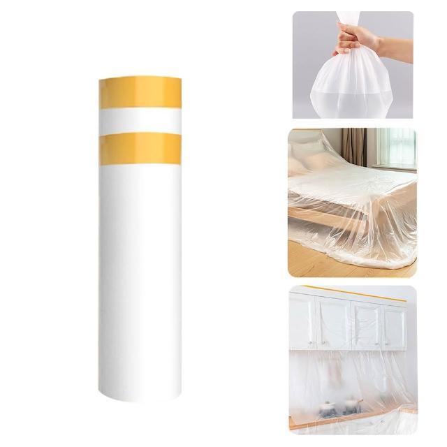【SUNLY】雙定位不留殘膠 加厚防塵油漆遮蔽膜 3x10m(裝修防護/家具防塵罩/沙發防塵膜/大掃除防落塵)