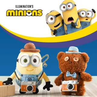 【MINIONS 小小兵】環球影城小小兵玩偶吊飾耳機包TIM熊提姆熊(正版閨蜜女友男友女兒子生日 