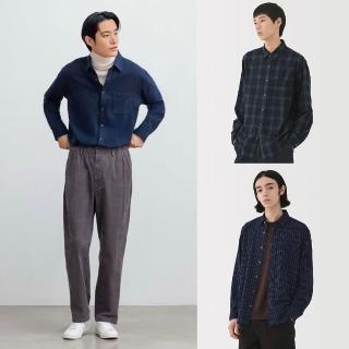 【MUJI 無印良品】男雙面起毛法蘭絨長袖襯衫(共10色)