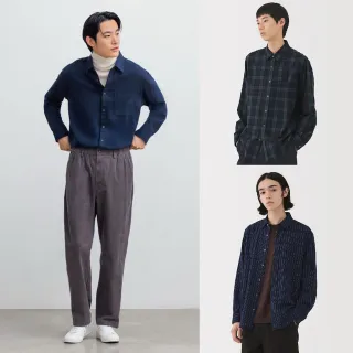 【MUJI 無印良品】男雙面起毛法蘭絨長袖襯衫(共10色)